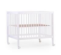 Childhome Parque 97 de madera de haya 75 x 95 cm con ruedas. Color Blanco