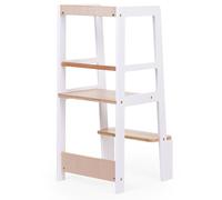CHILDHOME, Tour de Observación Montessori, Tour de aprendizaje infantil, seguro, estribos de 2 alturas, desde 18 meses hasta 100 kg, blanco natural