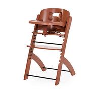 CHILDHOME, Trona Evolutiva : De 0 meses a 85KG, Tableta incluida, Madera de haya, Barra antivuelco, Arnés de seguridad de 5 puntos, Tornillos invisibles, Evosit Rojo