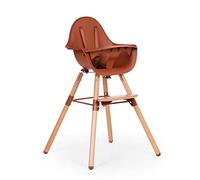 CHILDHOME, Trona para bebé/niño, Evolutiva, A partir de 6 meses, Altura regulable, Arnés de 5 puntos, Muchos accesorios, Compatible con la Silla Newborn Evolu, Madera de haya, Evolu 2, Terracotta