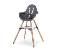 CHILDHOME Trona para Bebé/Niño, Evolutiva, A Partir de 6 Meses, Altura Regulable, Arnés de 5 Puntos, Muchos Accesorios, Compatible con la Silla Newborn Evolu, Madera de Haya, Evolu 2, Antracita