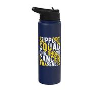 Childhood Cancer Matching Support Squad For Men Women Kids Stainless Steel Insulated Water Bottle