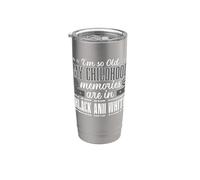 Childhood Memories Blanco Negro Viejos Abuelos Jubilación Vaso térmico de acero inoxidable de doble pared