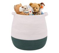 Childishness ndup Cesta grande de cuerda de algodσn, cesta de almacenamiento tejida para juguetes, ropa sucia y organizador de mantas, cesta redo