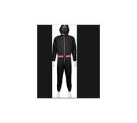 (Children 150,Game Black Jumpsuit + Triangle Mask)Kid Adult Squid Red Jumpsuit Villain Uniform Mask Halloween Cosplay Costume Game