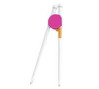 Children Chopsticks, Training Chopsticks, Learning Utensils, Non-Slip Helper Design, Left or Right-Handed Reusable Use, Daily Meals Practice, Size 6.3 Inches, Green Pink, 1 Piece