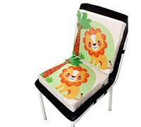 Children Dining Chair Cushion Kids Booster seat Cushion Portable Chair Chair Highten Pad, Cute Animal Print Flax, Dismountable Adjustable, Indoor, Garden, for Toddler Children