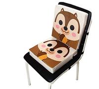 Children Dining Chair Cushion Kids Booster seat Cushion Portable Chair Chair Highten Pad, Cute Animal Print Flax, Dismountable Adjustable, Indoor, Garden, for Toddler Children