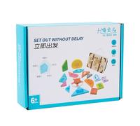 Children Educational Puzzles, Wooden Challenging Blocks Puzzle, Logical Training Aid, 8.07x5.91x2.17 Inches Portable Sensory Learning Toys for Preschool and Early Development Play