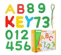 Children Educational Toy - Wood Lacing Game for Kids | Alphabet Beads Lacing Fine Motor Skills Toys | Fine Motor Skills Development Imagination Boosting Games Learning Letter Beads