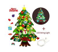 Children Felt Christmas Tree and Spared Ornaments Bundle with LED String Light New