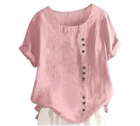Children Kids Daily Vacation Casual Solid Short Sleeve O Neck T Shirt Tops T-shirt Camiseta de Hombro Descubierto Niñas, Rosa., 12-13 años