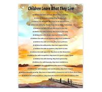 Children Learn What They Live Poem For Parents Canvas Print HD Wall Art For Home Nursery Classroom Decor