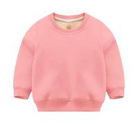 Children Otoño Invierno Sólido Jersey Tops Manga Larga O Cuello Sudaderas Sudaderas Invierno Suéter Niñas 152, Rosa., 12-18 meses