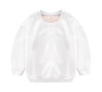 Children Otoño Invierno Sólido Jersey Tops Manga Larga O Cuello Sudaderas Sudaderas Invierno Suéter Niñas 152, Blanco, 6-7 años