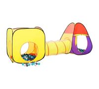 Children Play Tent with 250 Balls - Multicolor 3 en 1 Pop Up Playhouse with Pyramid Tent, Cube Tent & Tunnel for Indoor Toddler Games, Durable Polyester with Carry Bag for Home Playroom Activitivities