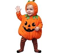 Children Pumpkin Costume,Hooded Jumpsuit Halloween Outfit tod-dler,9-36 M