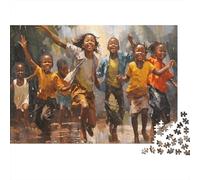 Children Running Joy Colourful Happy Kids Running 1000 Pieces Jigsaw for Adults The Impossible Challenge Brain Development 70x50cm/1000pcs