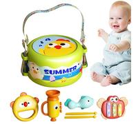 Children’s Drum Percussion Instrument, Safe Kids Drum Set 6 Pieces, Multifunctional Preschool Musical Girls Early Learning