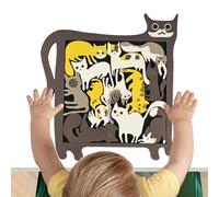 Children’s Jigsaw Puzzle Animal-Themed Early Educational Toy with Black Wooden Frame, Travel-Friendly Fun Game for Home School Picnic Outdoor Learning Activities