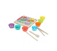 Children Wooden Clip Beads Puzzle Board Hands Brain Training Bead Game Educational ToysElimination Game Clip Beads 2 in 1