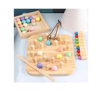 Children Wooden Memory Matchstick Chess Game, Early Educational Intelligent Logic Game Puzzle Toys, Funny Block Board Game for Kids Ages 4+ (D-4-)