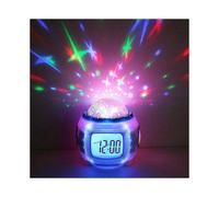 children's Alarm Clock, Night Light Music Night Light Alarm Clock with Temperature And Date Display Starry Ceiling Projector