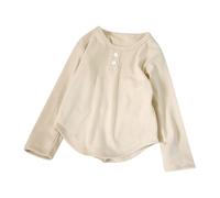 Children's Base Layer Comfortable Clothes Spring Autumn Winter Boys Girls Long Sleeved T Shirt Cooles Shirt Mädchen 152, beige, 9-10 años