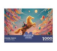 Childrens Book Illustration 1000 Piezas Papel Ecológico Rompecabezas Golden Horse Dreamscape Imágenes Vibrantes Juego Familiar Puzzle para Adultos Y Niños 38x26cm/1000pcs