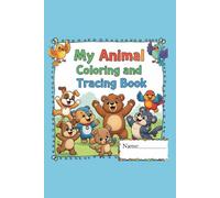 Childrens coloring and tracing book Animal themed