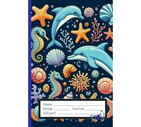 Children's Dolphin and Seahorse Notebook: Marine Animal Diary for Ocean-Loving Boys and Girls: 150 wide lined pages | Size 6x9 inches | Fun school notebook for writing, homework and creativity