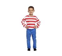 Children's Fancy Dress Red & White Stripe Long Sleeve Top-Large 10-12 Years