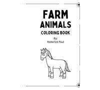 Children's Farm Animal Coloring Book for Kids Ages 2-8, Adorable Pigs, Horses, Dogs & More, Easy Fun Coloring Pages, Great Learning Tool