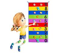 Children's High Jump Training Touch High Wall Sticker Decoration, Indoor High Jump Game Toy with 10 Plush Dolls, 8 Sticky Balls and 2 Hooks (Size : 50x50cm) ()