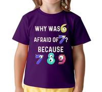Children's Humor Math Pun T Shirt 6 7 8 Joke Short Sleeve Top Pines de Solapa, morado, 4-5 años