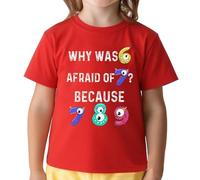 Children's Humor Math Pun T Shirt 6 7 8 Joke Short Sleeve Top Pines de Solapa, rojo, 12-13 años