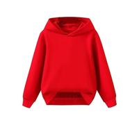 Children's Middle and Large Children's Autumn Solid Color Suéter con Capucha Sudadera Sudadera de Manga Larga 56, rojo, 5-6 años