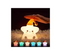 Children's night light, baby night light, 7-color touch stars - USB rechargeable - remote control - silicone