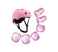 Children's Protective Gear Set for Roller Skating - Adjustable Bicycle Helmet - 7 Piece - Pink