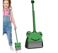 Children's Small Broom Dustpan Set | Green Frog Cleaning Set For