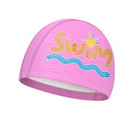 Children's Swimming Hat, PU Bathing Cap with ear Protection and Cute Patterns, Pool Headwear for Beach, Lake, River, Shower, Spa, Vacation Ages 3-15