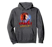 Child'S Play Chucky Wanna Play Creepy Portrait Sudadera con Capucha, Unisex para Adultos, Jaspeado Oscuro, S