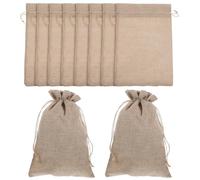 CHILDWEET 10 Bolsas Cordón de Algodón y Lino, Bolsas de Obsequio Ligeras y Multiuso de 10x14 Pulgadas para Fiestas Temáticas y Envoltorios Elegantes
