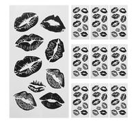 CHILDWEET 10 Hojas Tatuajes Temporales Labios Impermeables Stickers de Beso Decorativos para Mujeres y Bailarinas Calcomanías Faciales Resistentes para Halloween San Valentín y Cosplay