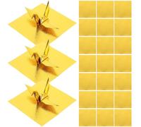 CHILDWEET 100 Hojas de Papel Cuadrado Dorado para Origami y Manualidades, Papel Fácil de Usar y Adecuado para Pegar en Decoración de Fiestas y Bricolaje Creativo