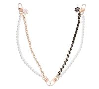 CHILDWEET 2 Correas para Teléfono Móvil Cuentas de Resina y Aleación, Cadena Colgante Negra y Tejida de Color Claro, Accesorio Decorativo Multifuncional para Pulsera y Bolso, 2 Piezas