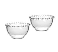 CHILDWEET 2 Cuencos de Vidrio Transparente para Salsa y Postres, Tazones Pequeños Elegantes Diseño de Cuentas, Ideales para Fiestas y Regalos de Inauguración
