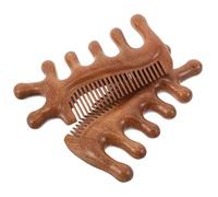 CHILDWEET 2 Peines de Madera de Sándalo Suaves Cabello para Masaje del Cuero Cabelludo y Facial, Acabado Artesanal Ideales para Cuidado Diario y Meditación