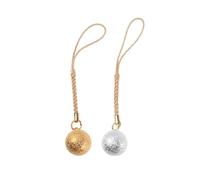 CHILDWEET 2 Piezas Colgante de Campana Japonesa de Cobre con Borla, Accesorio Portátil y Fácil de Colgar para Mochila o Disfraz, Decoración Redonda Adecuado para DIY y Color Color Aleatorio