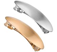 CHILDWEET 2 Piezas Pinzas Pelo Ovaladas Metálicas Francesas para Mujer Horquillas Formales Resistentes Dorado y Plateado Accesorios Elegantes para Boda y Fiesta
